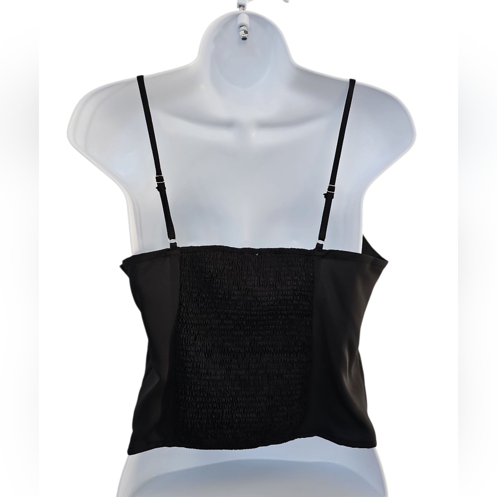 Anthropologie Black Womens Babydoll Top Size XS Camisole Cropped Y2K Neutral - Picture 3 of 4